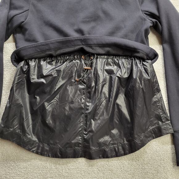 Athleta Windy Point Jacket Women’s Small Black Hooded Rose Gold Trim - Picture 10 of 10